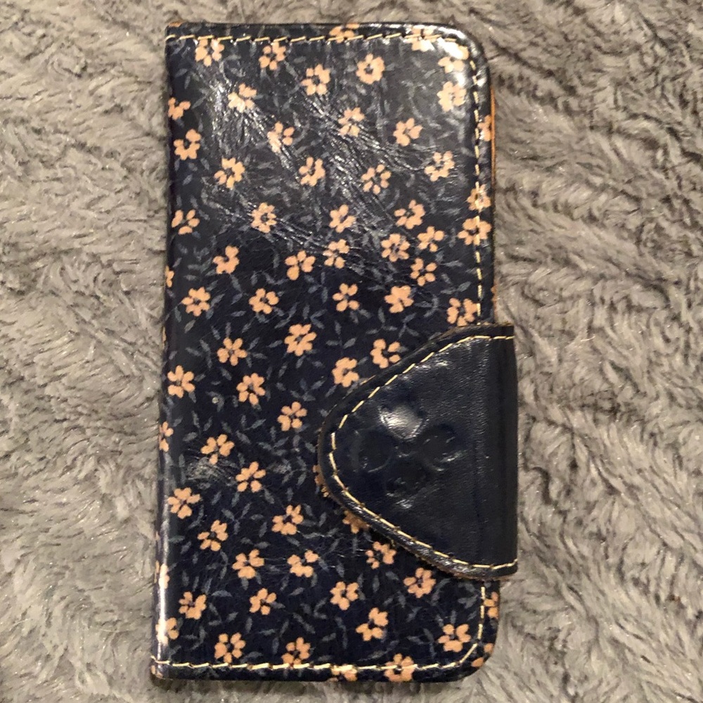 Patricia Nash Leather navy floral IPhone/wallet